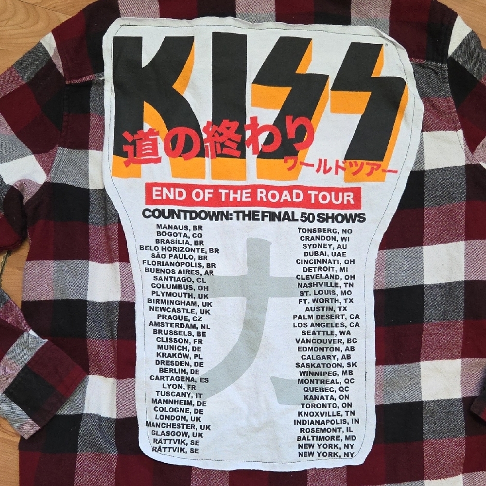 Kiss #2 Upcycled Plaid Shirt - Picture 2 of 7